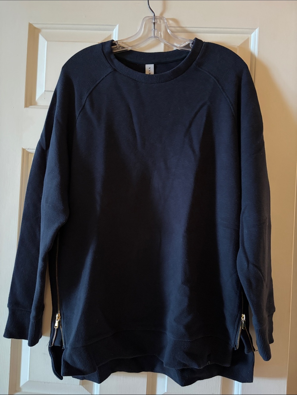 Varley Navy Crewneck with Side Zippers